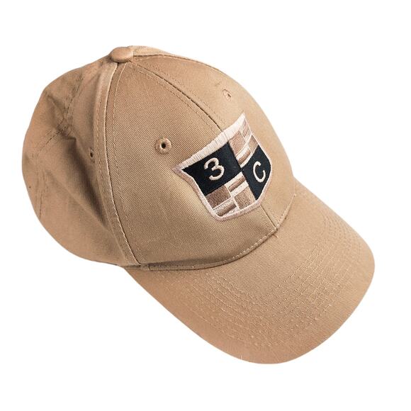 Men's Ball Cap Port & Company Khaki Brown Color Adjustable Embroidered Hat - Picture 2 of 7